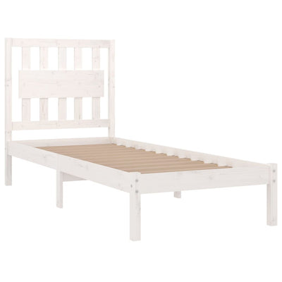 Bed Frame White Solid Wood Pine 90x190 cm 3FT Single Payday Deals