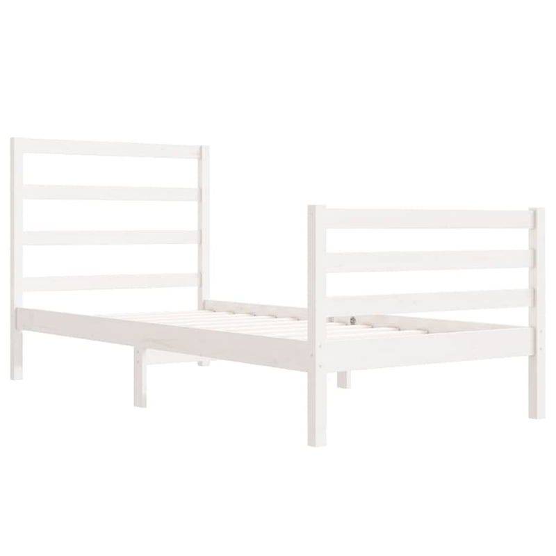 Bed Frame White Solid Wood Pine 92x187 cm Single Bed Size Payday Deals