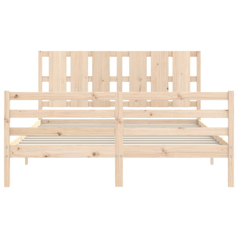 Bed Frame with Headboard 153x203 cm Queen Solid Wood Payday Deals