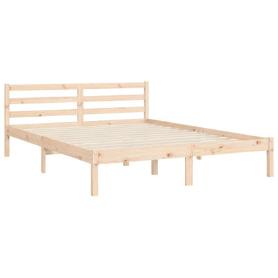 Bed Frame with Headboard 153x203 cm Queen Solid Wood Payday Deals