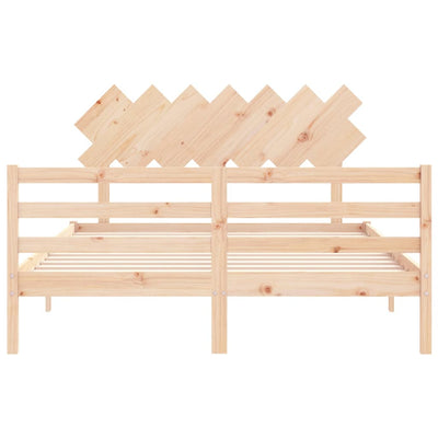 Bed Frame with Headboard 153x203 cm Queen Solid Wood Payday Deals