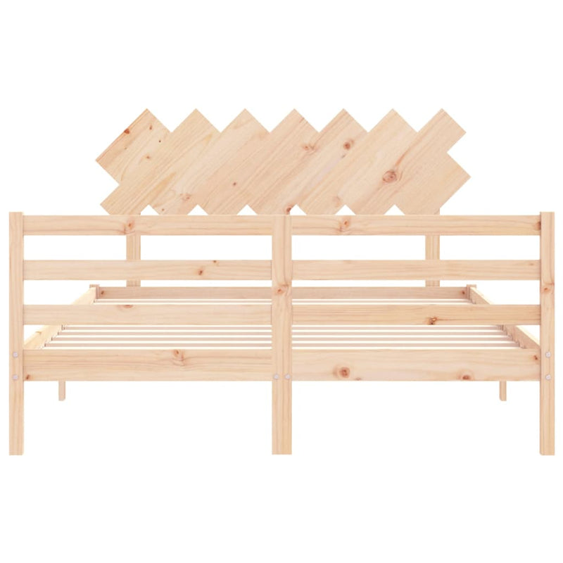 Bed Frame with Headboard 153x203 cm Queen Solid Wood Payday Deals