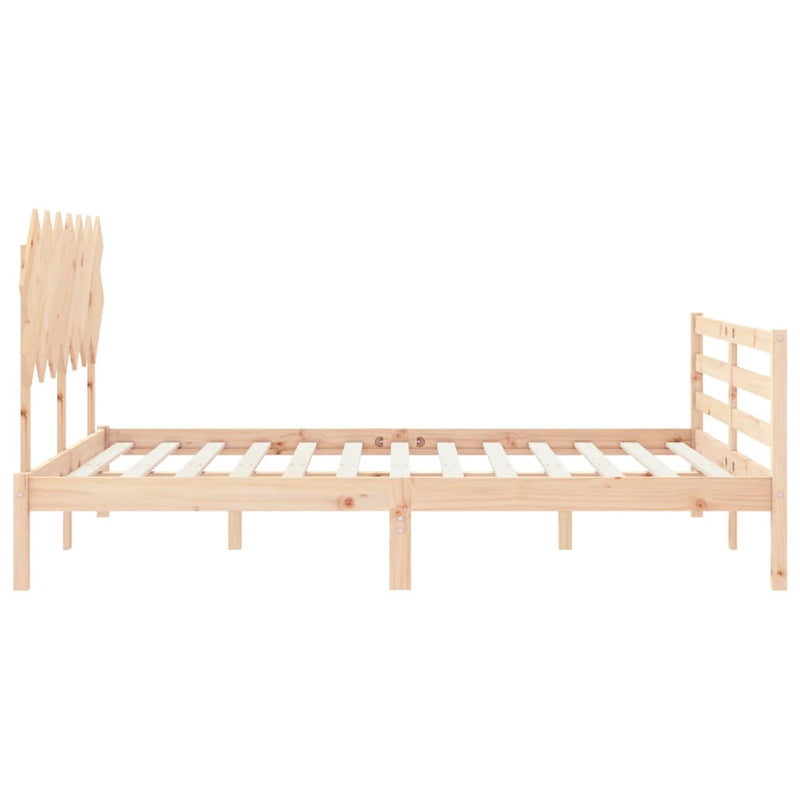 Bed Frame with Headboard 153x203 cm Queen Solid Wood Payday Deals