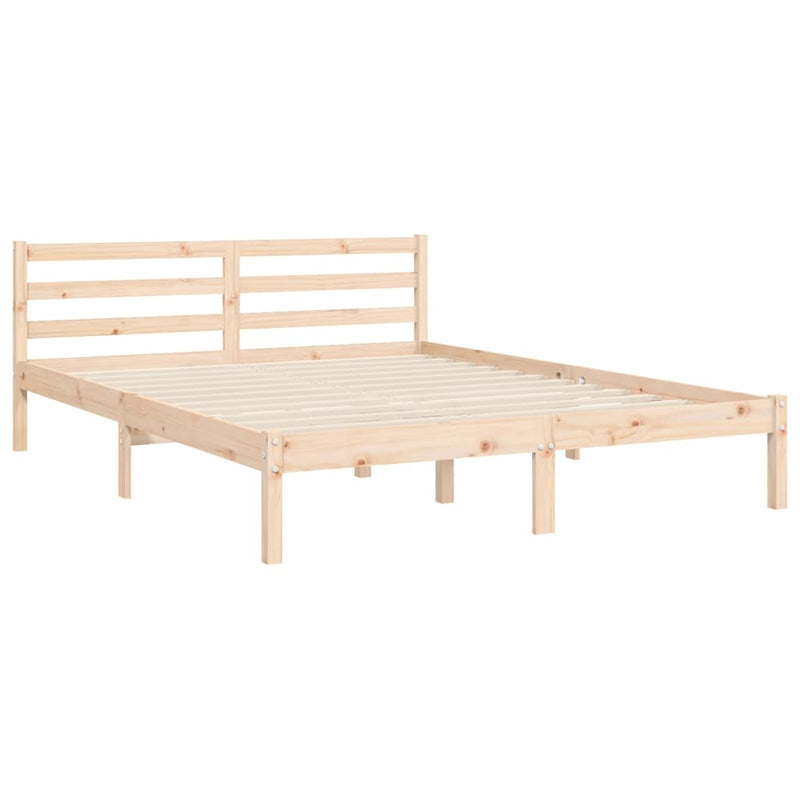 Bed Frame with Headboard 153x203 cm Queen Solid Wood Payday Deals