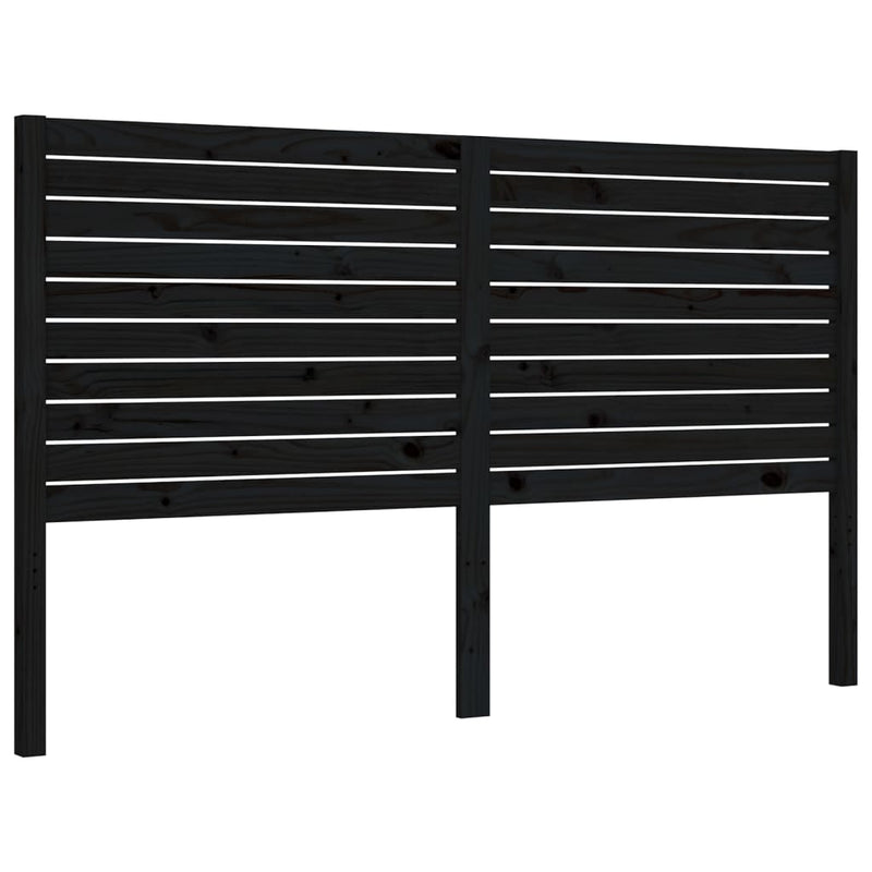 Bed Frame with Headboard Black 153x203 cm Queen Solid Wood Payday Deals