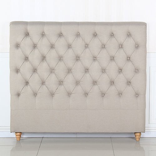 Bed Head King Size French Provincial Headboard Upholsterd Fabric Beige Payday Deals