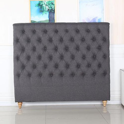 Bed Head King Size French Provincial Headboard Upholsterd Fabric Charcoal Payday Deals