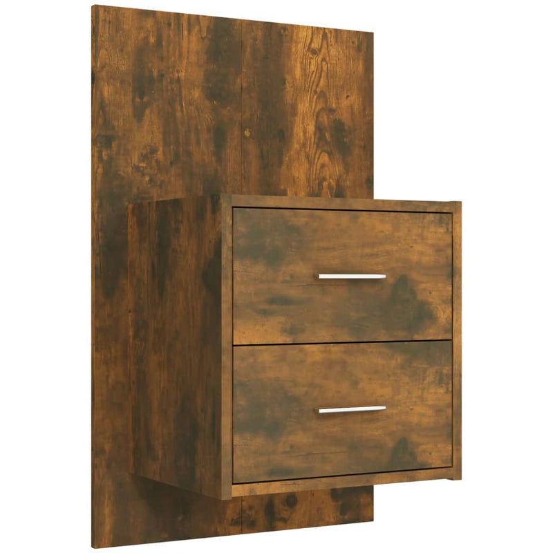 Bed Headboard with Cabinets Smoked Oak Engineered Wood Payday Deals
