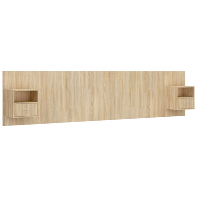Bed Headboard with Cabinets Sonoma Oak Engineered Wood Payday Deals