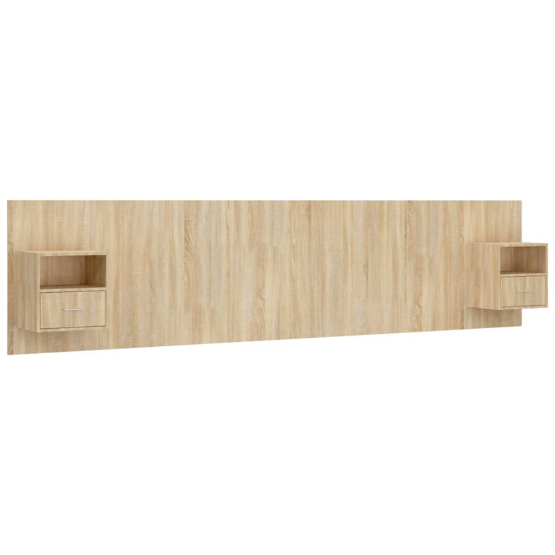 Bed Headboard with Cabinets Sonoma Oak Engineered Wood Payday Deals