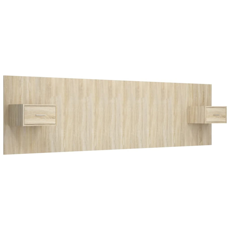 Bed Headboard with Cabinets Sonoma Oak Engineered Wood Payday Deals