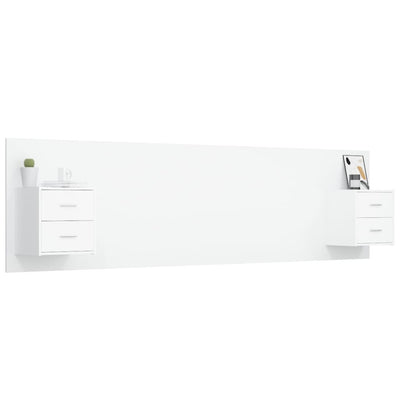 Bed Headboard with Cabinets White Engineered Wood Payday Deals