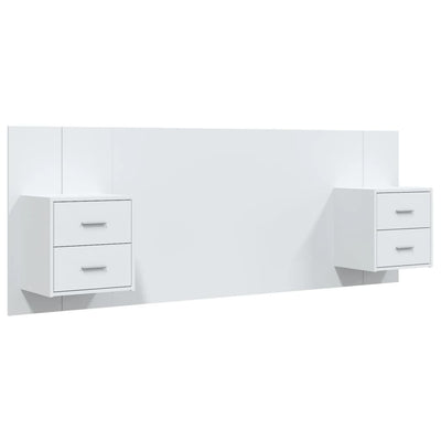 Bed Headboard with Cabinets White Engineered Wood Payday Deals