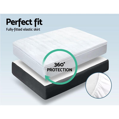 Giselle Bedding 1000GSM Mesh Pillowtop Mattress Topper Protector Cover King Payday Deals