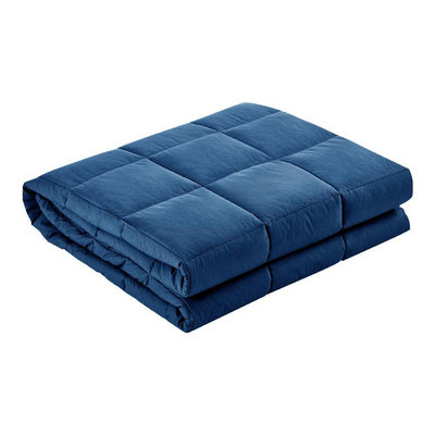Bedding 2.3kg Cotton Weighted Blanket Deep Relax Gravity Size Navy