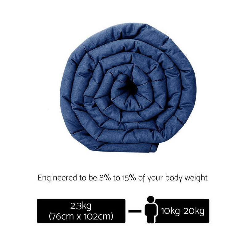 Giselle Bedding 2.3kg Cotton Weighted Blanket Deep Relax Gravity Size Navy Payday Deals