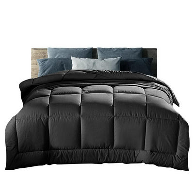 Giselle Bedding 400GSM Microfiber Microfibre Quilt Duvet Cover Doona Down Altern Comforter King Charcoal Payday Deals