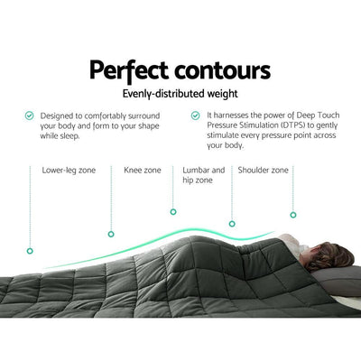Giselle Bedding 5KG Cotton Weighted Blanket Heavy Gravity Sleep Adult Black Payday Deals
