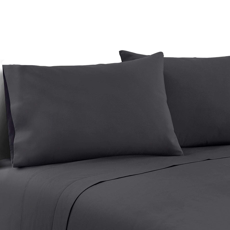 Bedding Double Charcoal 4pcs Bed Sheet Set Pillowcase Flat Sheet