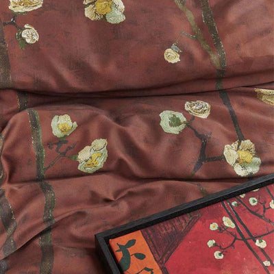 Bedding House Van Gogh Plum Blossoms Red Cotton Sateen Quilt Cover Set King Payday Deals