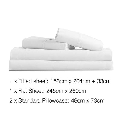 Bedding Queen Size 4 Piece Micro Fibre Sheet Set - White