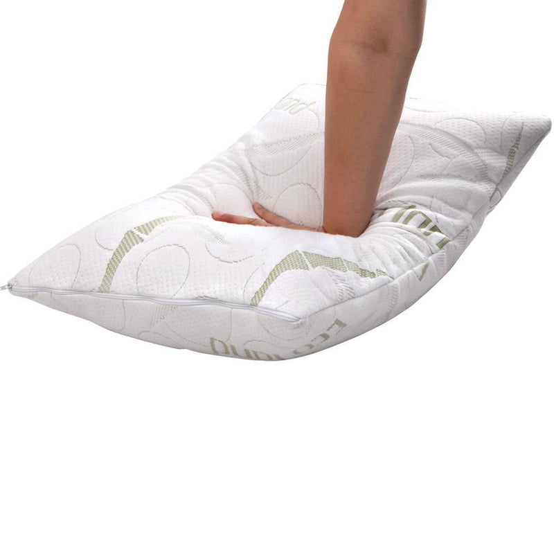 Bedding Set of 2 Bamboo Pillow with Memory Foam