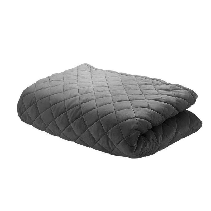 Bedding Weighted Blanket Microfibre Zipper Cover Kids Size 76cm x 102cm Dark Grey