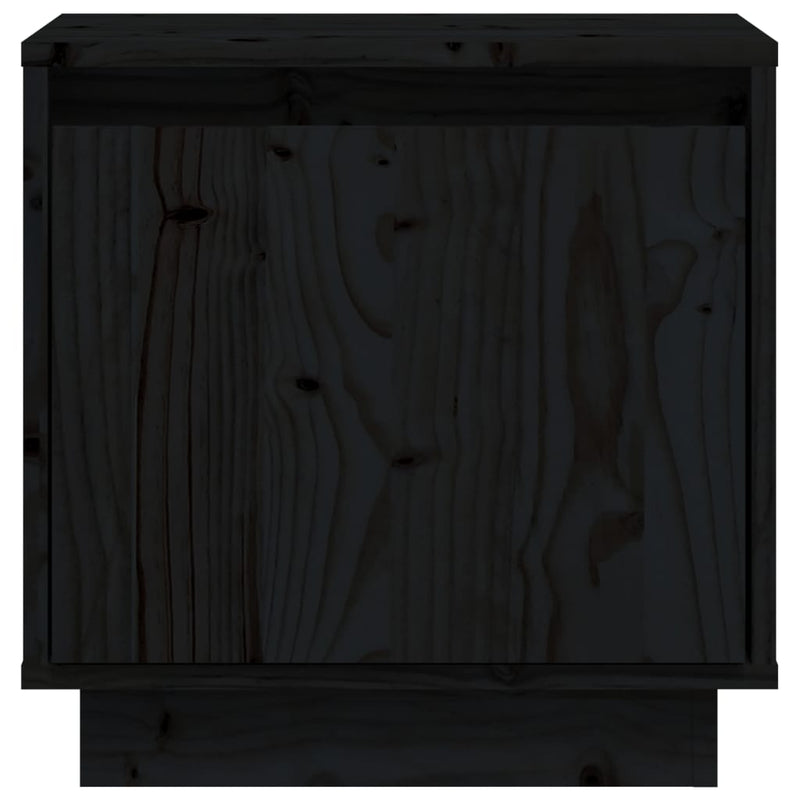 Bedside Cabinet Black 40x30x40 cm Solid Wood Pine Payday Deals