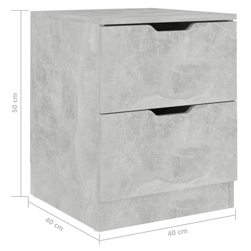 Bedside Cabinet Concrete Grey 40x40x50 cm Engineered Wood Payday Deals