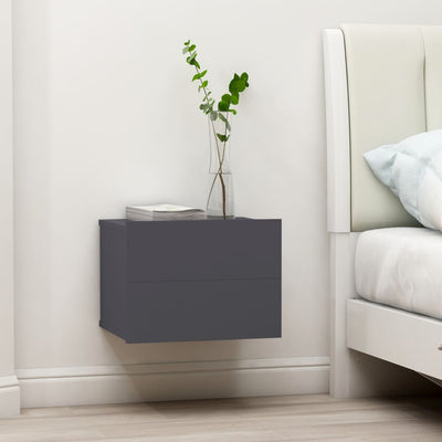 Bedside Cabinet Grey 40x30x30 cm Engineered Wood