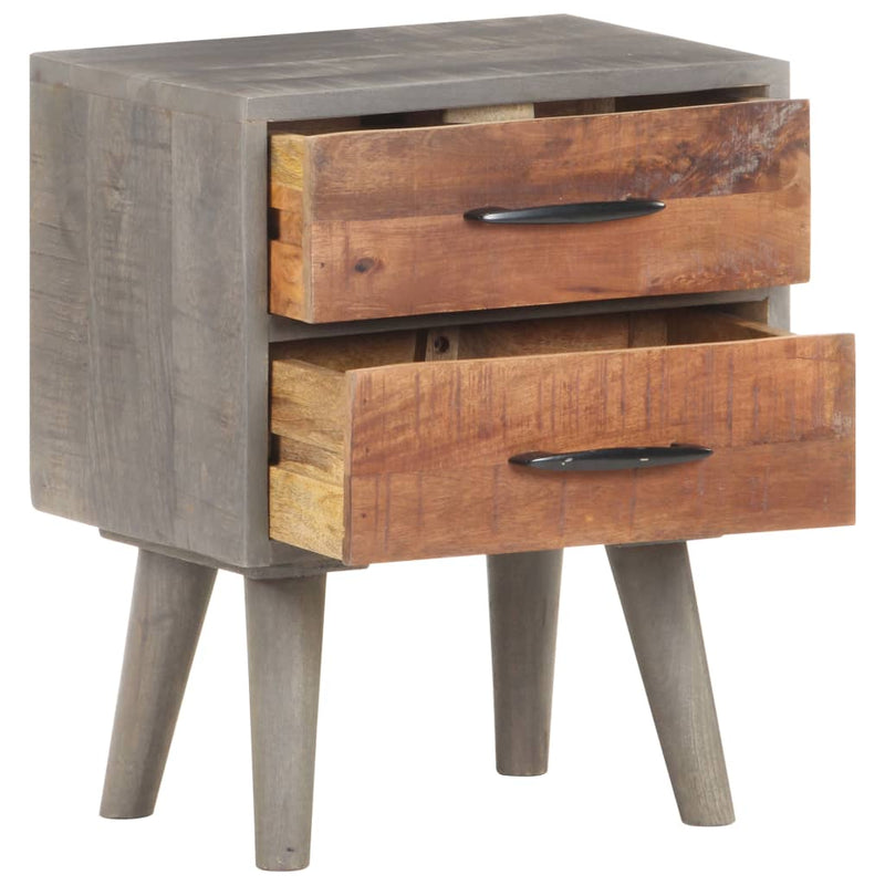 Bedside Cabinet Grey 40x30x50 cm Solid Rough Mango Wood Payday Deals