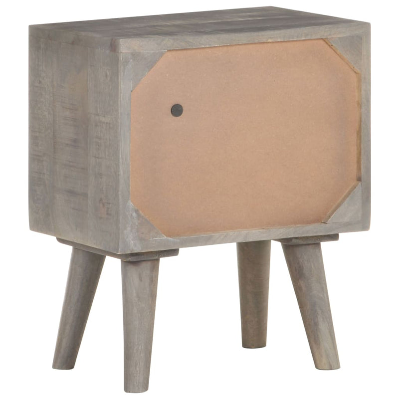Bedside Cabinet Grey 40x30x50 cm Solid Rough Mango Wood Payday Deals