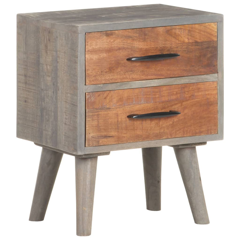 Bedside Cabinet Grey 40x30x50 cm Solid Rough Mango Wood Payday Deals