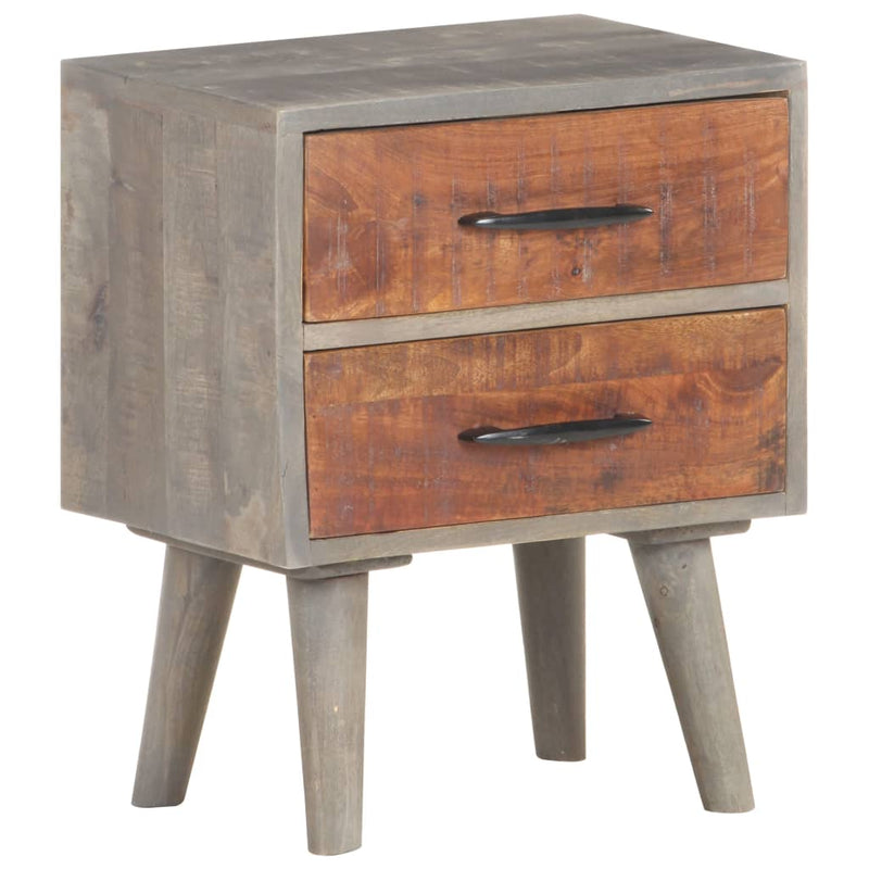 Bedside Cabinet Grey 40x30x50 cm Solid Rough Mango Wood Payday Deals