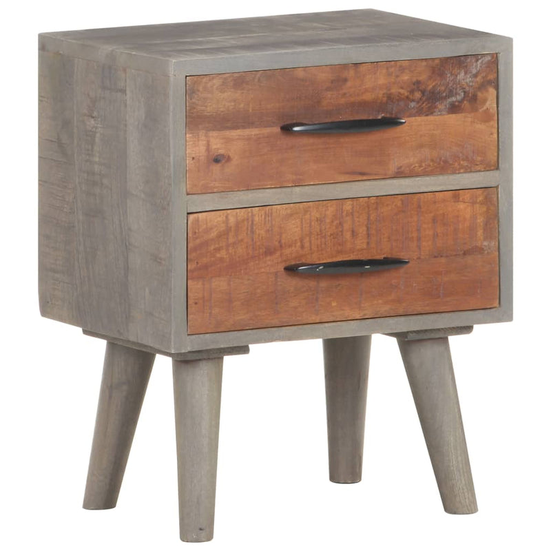 Bedside Cabinet Grey 40x30x50 cm Solid Rough Mango Wood Payday Deals