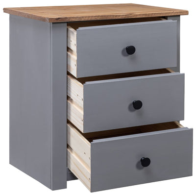 Bedside Cabinet Grey 46x40x57 cm Pinewood Panama Range Payday Deals