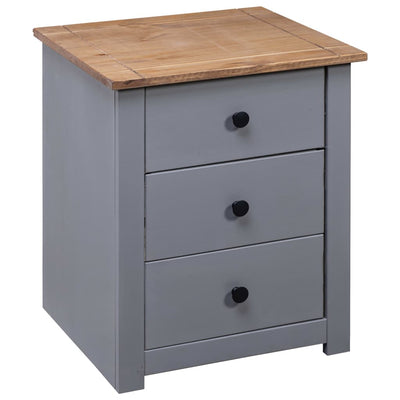 Bedside Cabinet Grey 46x40x57 cm Pinewood Panama Range Payday Deals