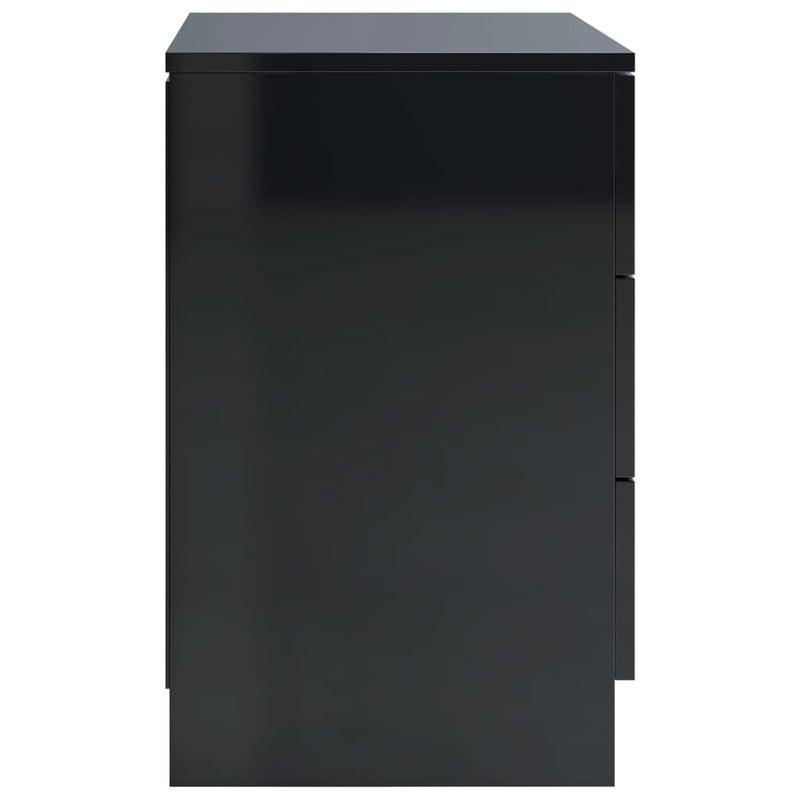 Bedside Cabinet High Gloss Black 38x35x56 cm Chipboard Payday Deals