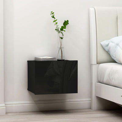 Bedside Cabinet High Gloss Black 40x30x30 cm Chipboard