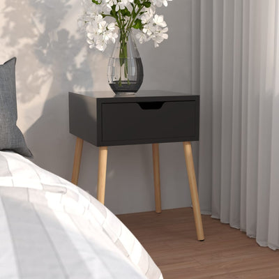 Bedside Cabinet High Gloss Black 40x40x56 cm Engineered Wood Payday Deals