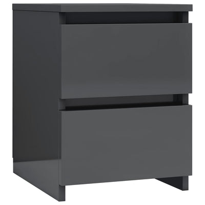 Bedside Cabinet High Gloss Grey 30x30x40 cm Chipboard Payday Deals