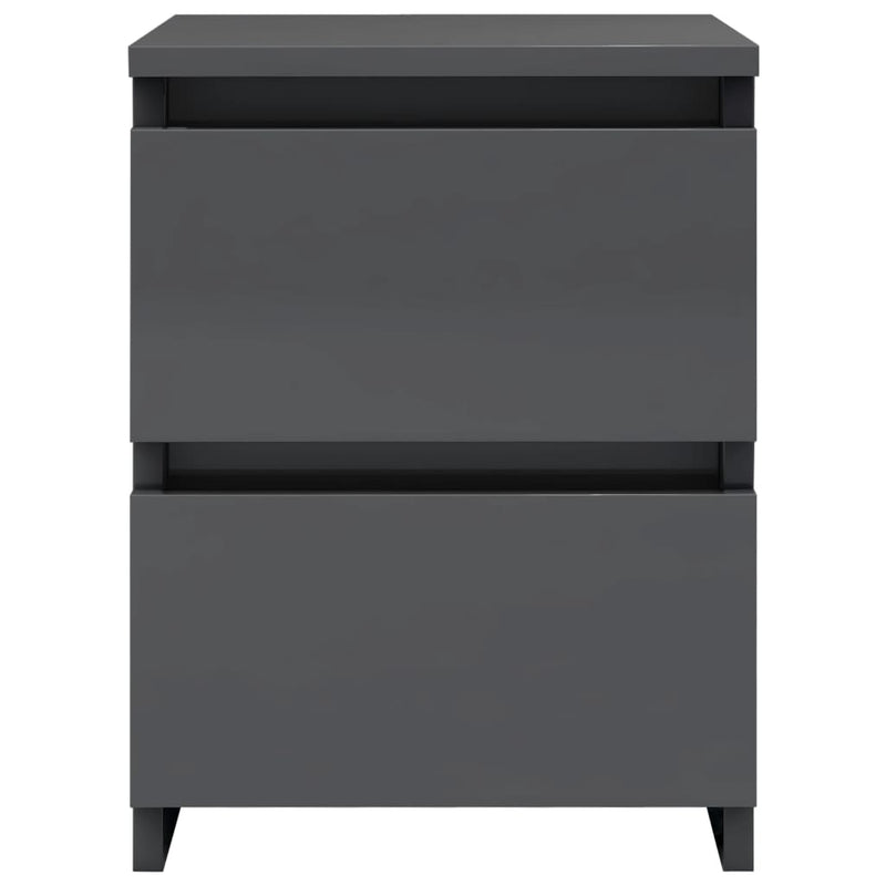 Bedside Cabinet High Gloss Grey 30x30x40 cm Chipboard Payday Deals