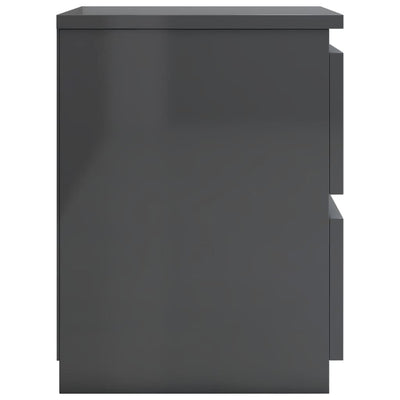 Bedside Cabinet High Gloss Grey 30x30x40 cm Chipboard Payday Deals