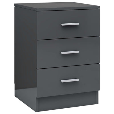 Bedside Cabinet High Gloss Grey 38x35x56 cm Chipboard Payday Deals