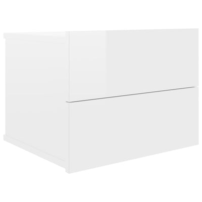 Bedside Cabinet High Gloss White 40x30x30 cm Chipboard Payday Deals