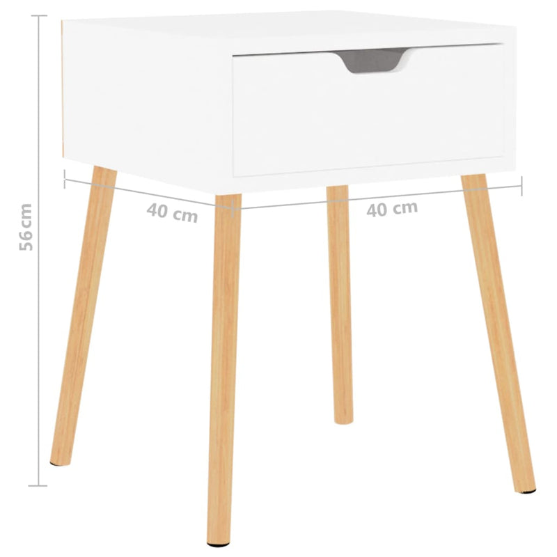 Bedside Cabinet High Gloss White 40x40x56 cm Chipboard Payday Deals