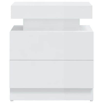 Bedside Cabinet High Gloss White 45x35x52 cm Engineered Wood Payday Deals