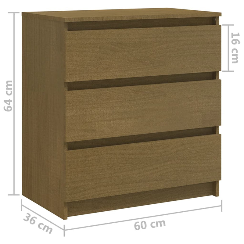 Bedside Cabinet Honey Brown 60x36x64 cm Solid Pinewood Payday Deals