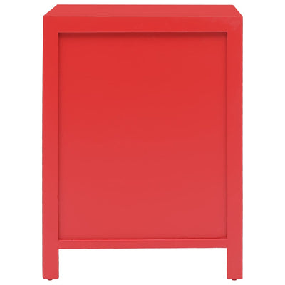 Bedside Cabinet Red 38x28x52 cm Paulownia Wood Payday Deals