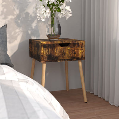 Bedside Cabinet Smoked Oak 40x40x56 cm Engineered Wood